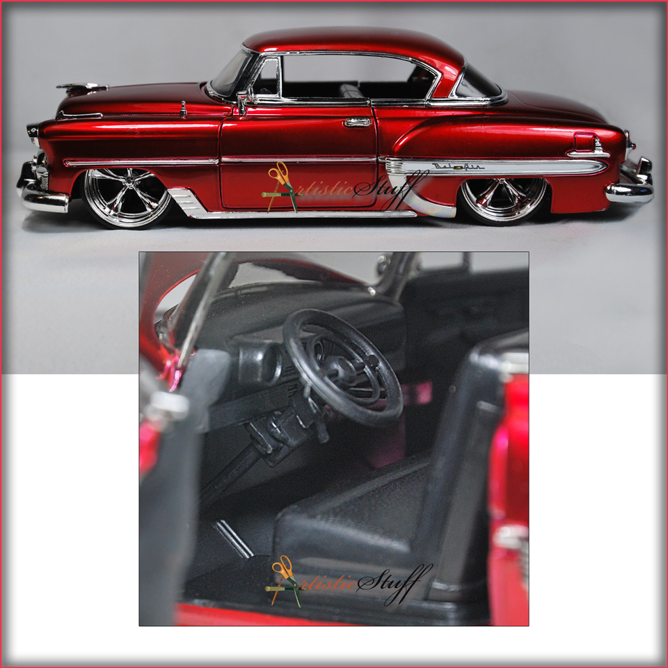 Jada Big Time Kustoms 1953 Chevrolet Bel Air Hard Top 124 Red Un Boxed Ebay 