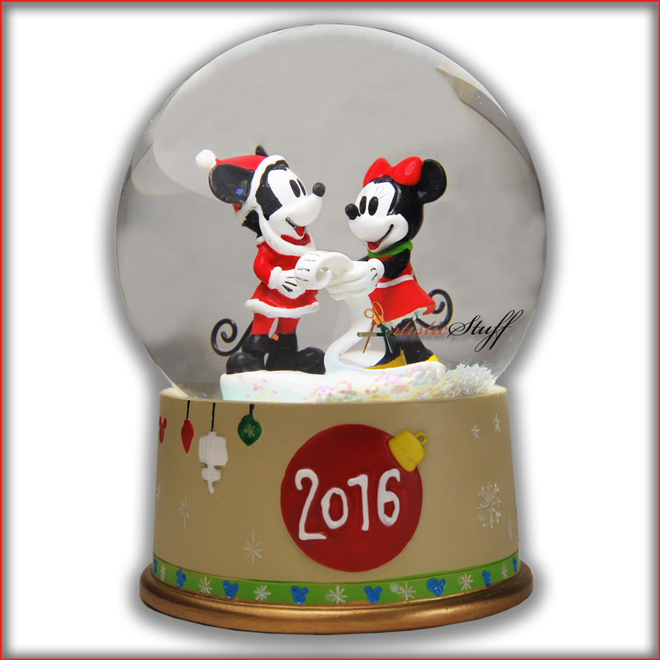 Disney 2016 Mickey, Minnie Mouse Snow Globe Holiday Christmas Expedited ...